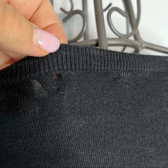 Halogen Black Boat Neck Pima Cotton & Viscose Sweater Size Medium - Picture 9 of 11
